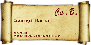 Csernyi Barna névjegykártya